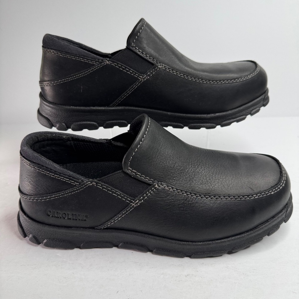 Carolina CA5672 Womens Black Leather Slip On Work Shoes Oil Slip Resistant 8 W - Picture 1 of 7